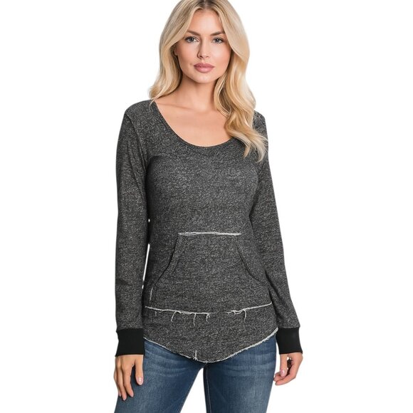 Rue 21 Sweatshirt Hoodie Hooded Scoop Neck Distressed SHIRT WOMAN'S WOMEN'S SMAL - Picture 1 of 11